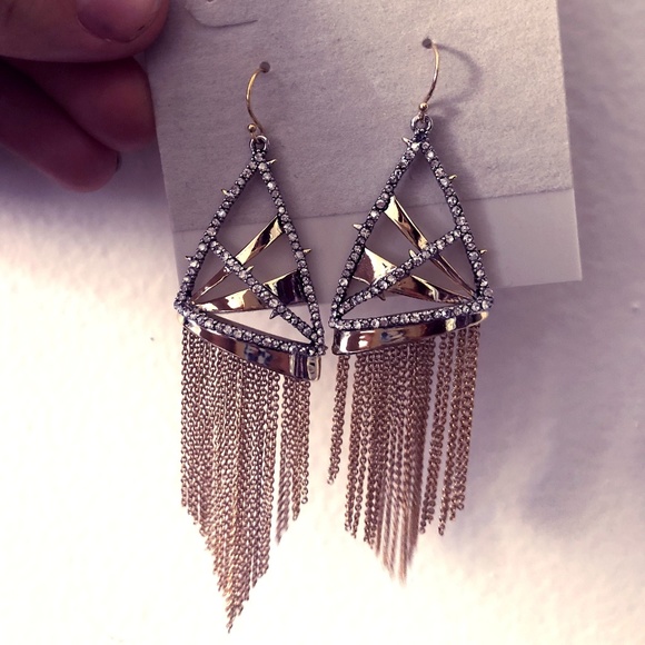 Alexis Bittar Jewelry - Crystal Encrusted Plaid Fringe Earrings - NWT